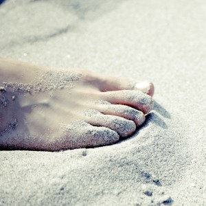 picture of foot in sand